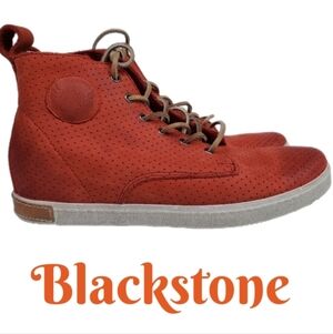 Blackstone Womens Red High Top Distressed Sneakers Womens Sz 10